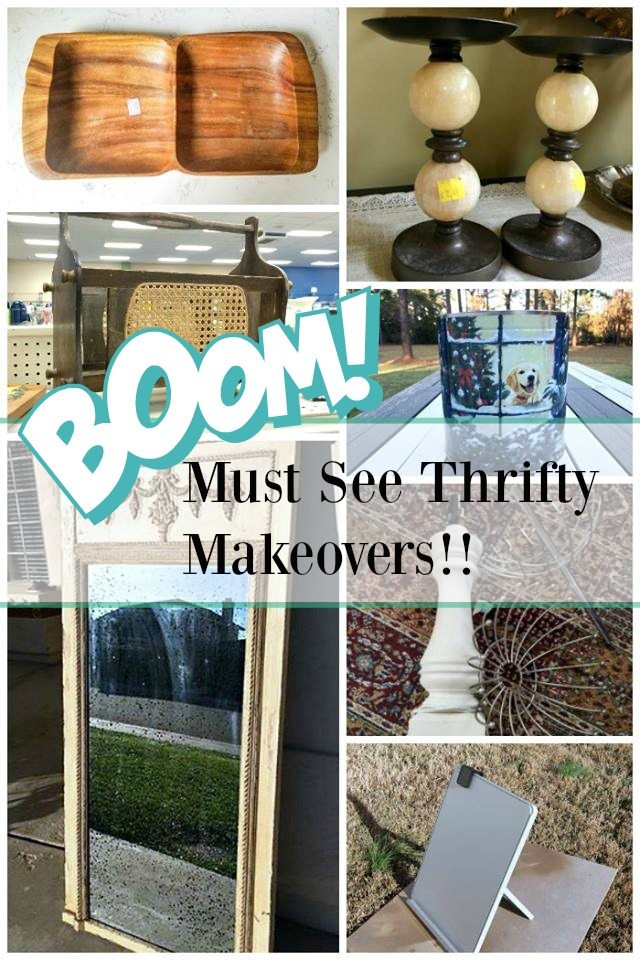 Awesome thrift store makeovers including a diy popcorn tin makeover