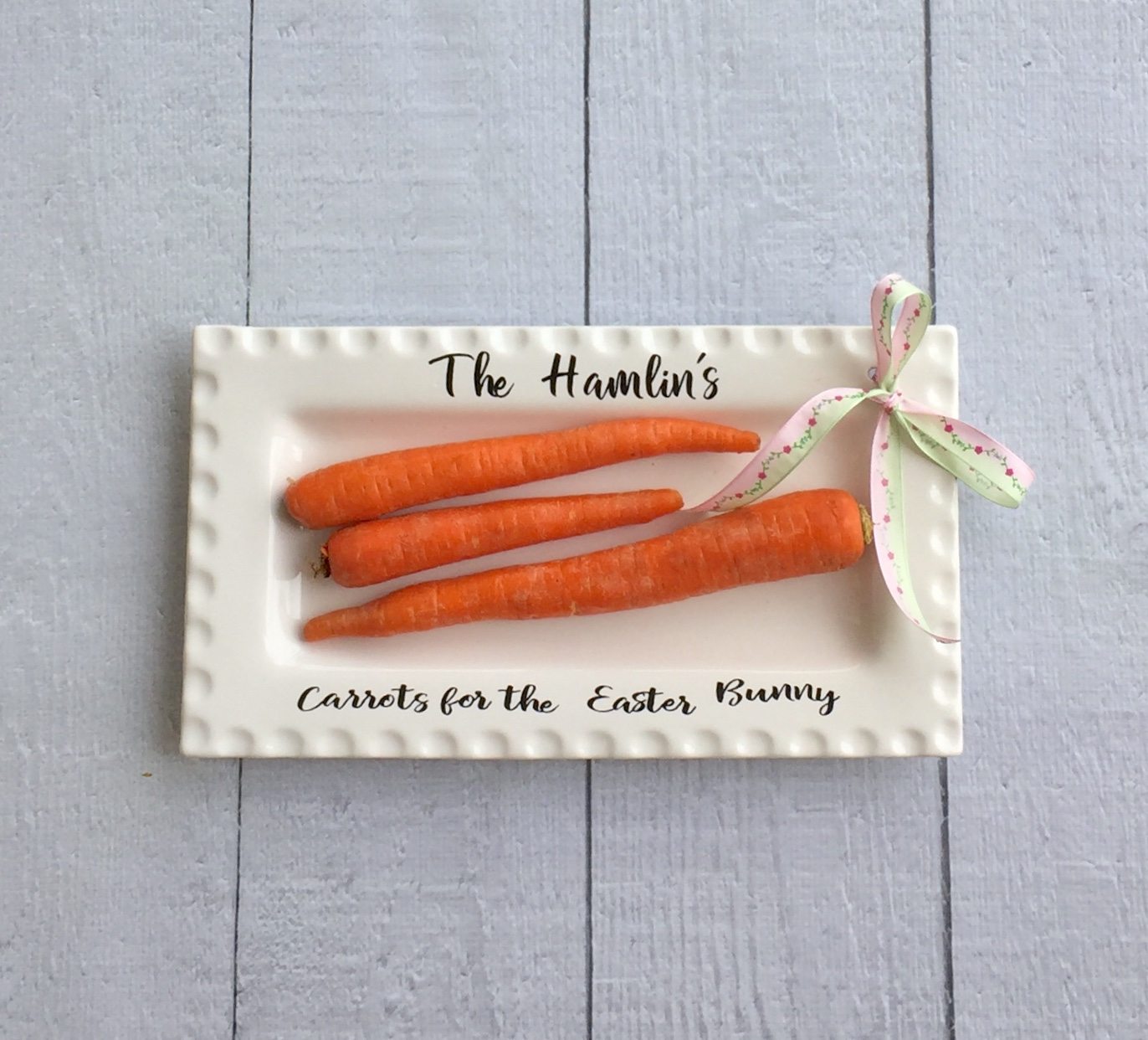 Carrot on a ribbon platter