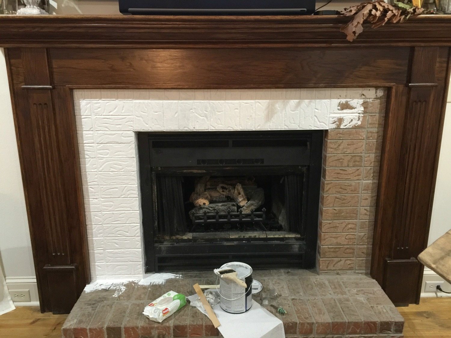 Got Ugly Brick How To Paint Fireplace Mantel