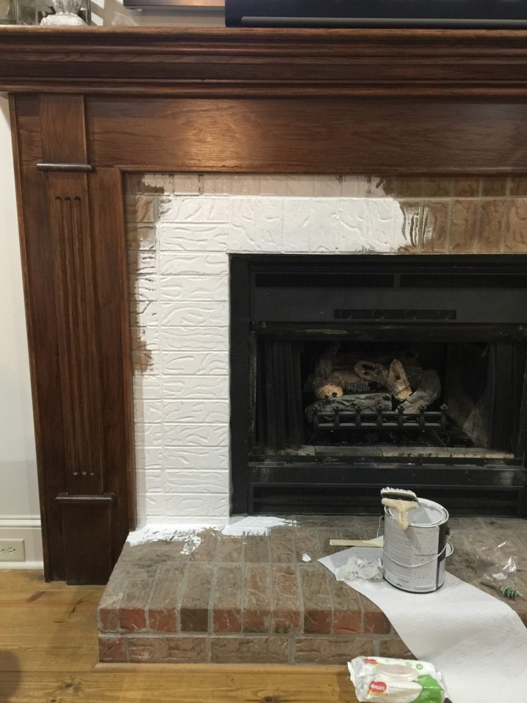 Got Ugly Brick? How to Paint Fireplace Mantel