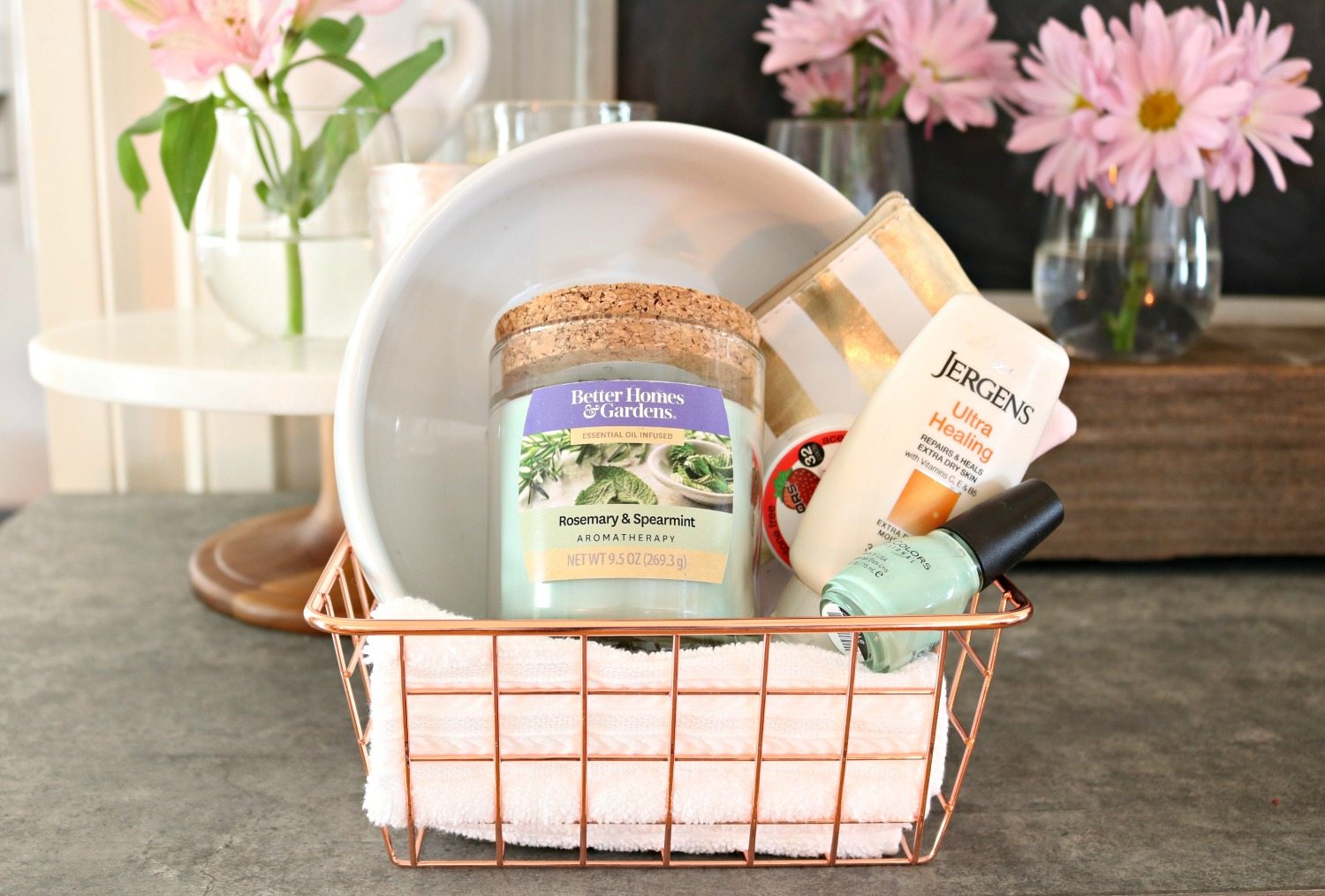 Spa basket perfect for friends night in