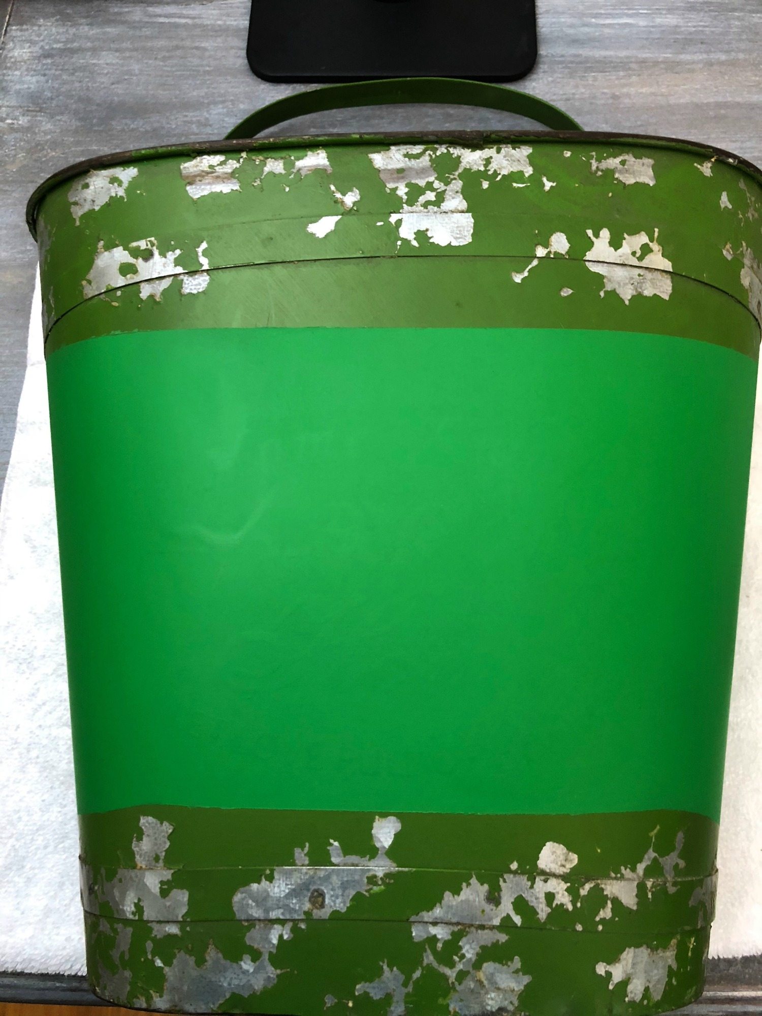 After spray paint tulip bucket