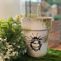 Bee clay pot makeover