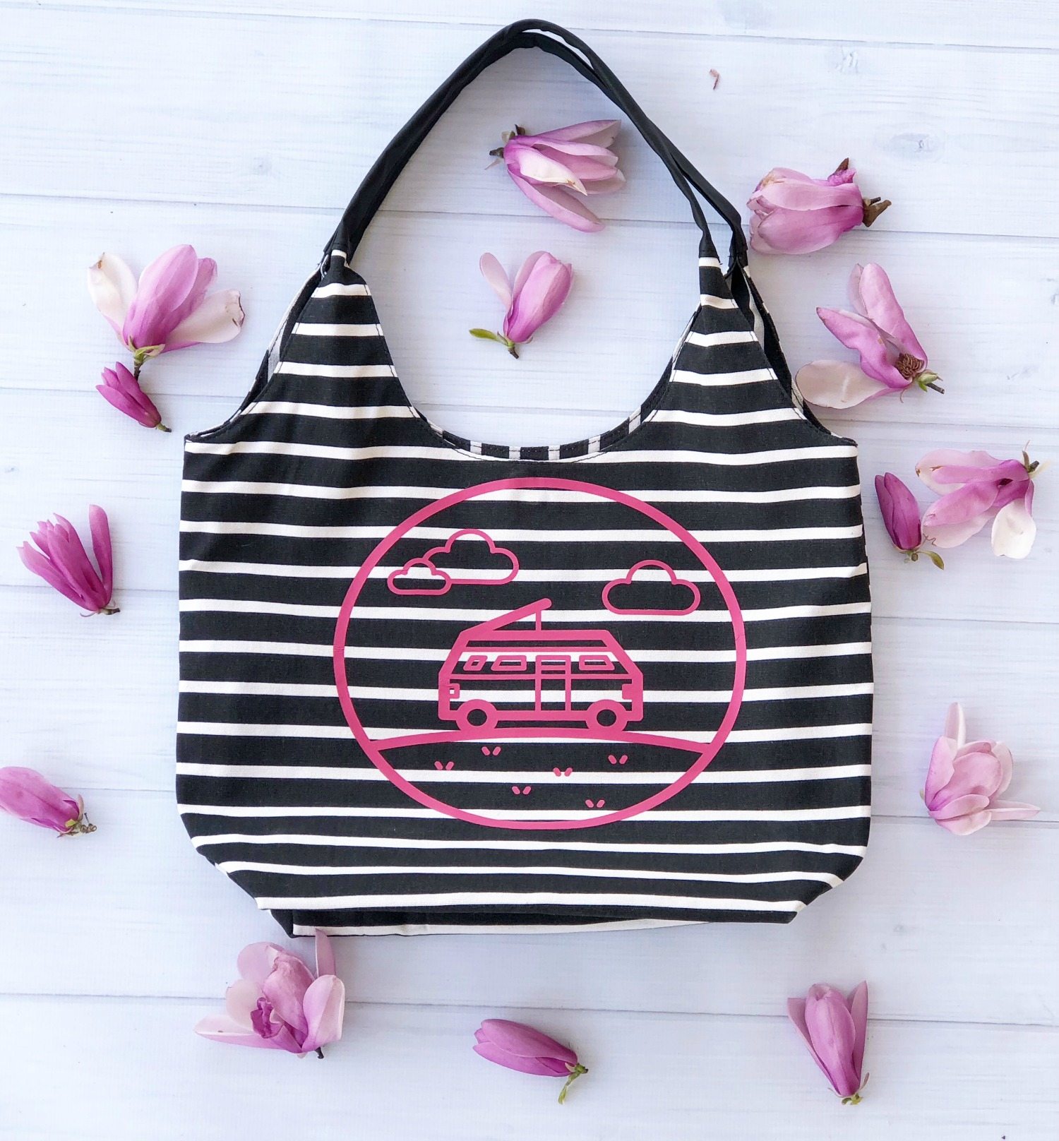 Cute Overnight Spring bag with Cricut design