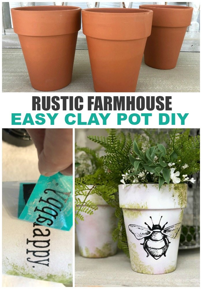 EASY RUSTIC CLAY POT DIY