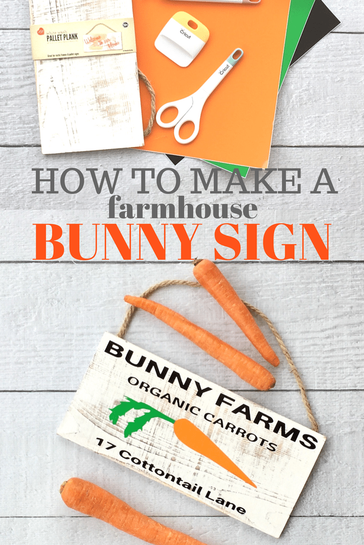 How to make a Rustic Easter Sign, this white rustic board is the perfect backdrop for this Vinyl Easter sign. Farmhouse look with whimsy.