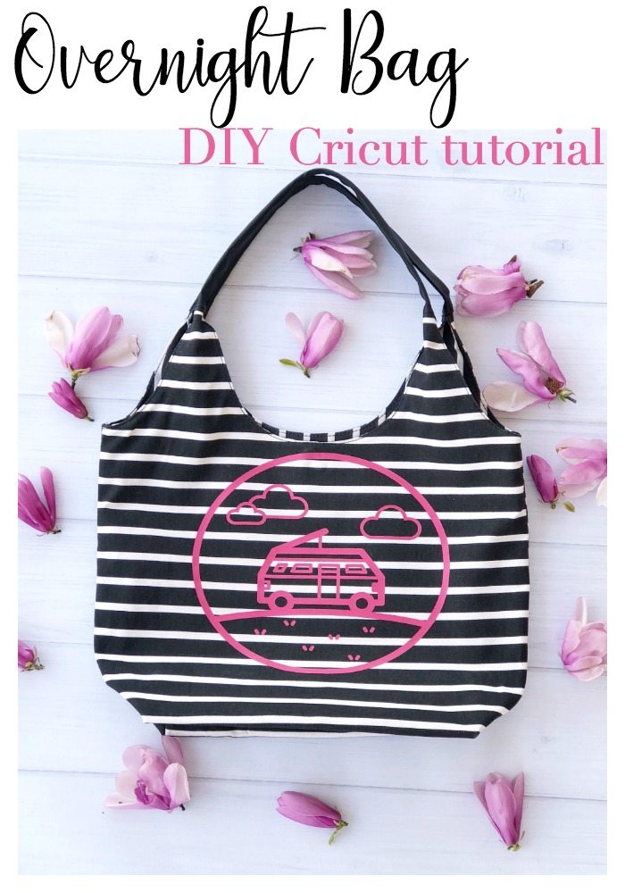 Cute Overnight Spring bag with Cricut design - Make this! DIY Cricut tutorial