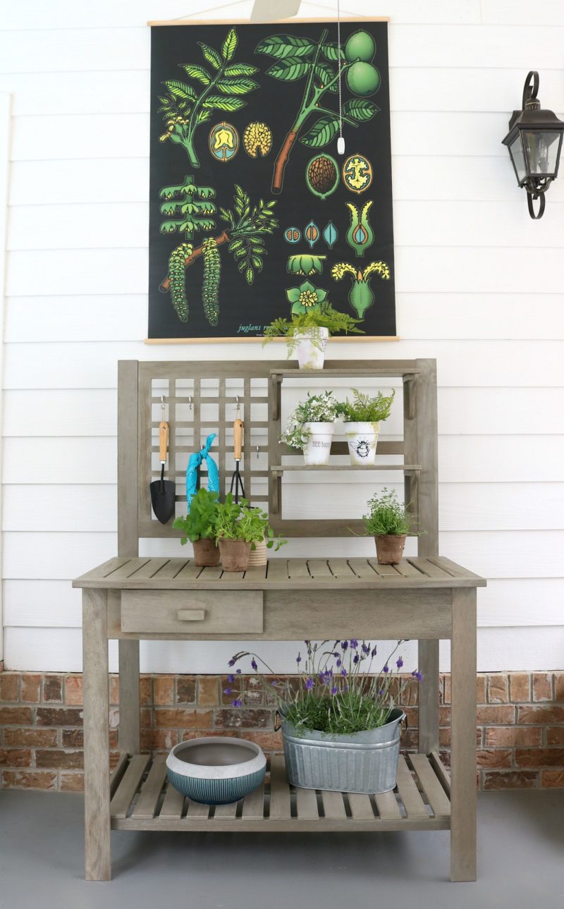 Farmhouse Potting Bench + Outdoor Entertaining Refresh Restyle