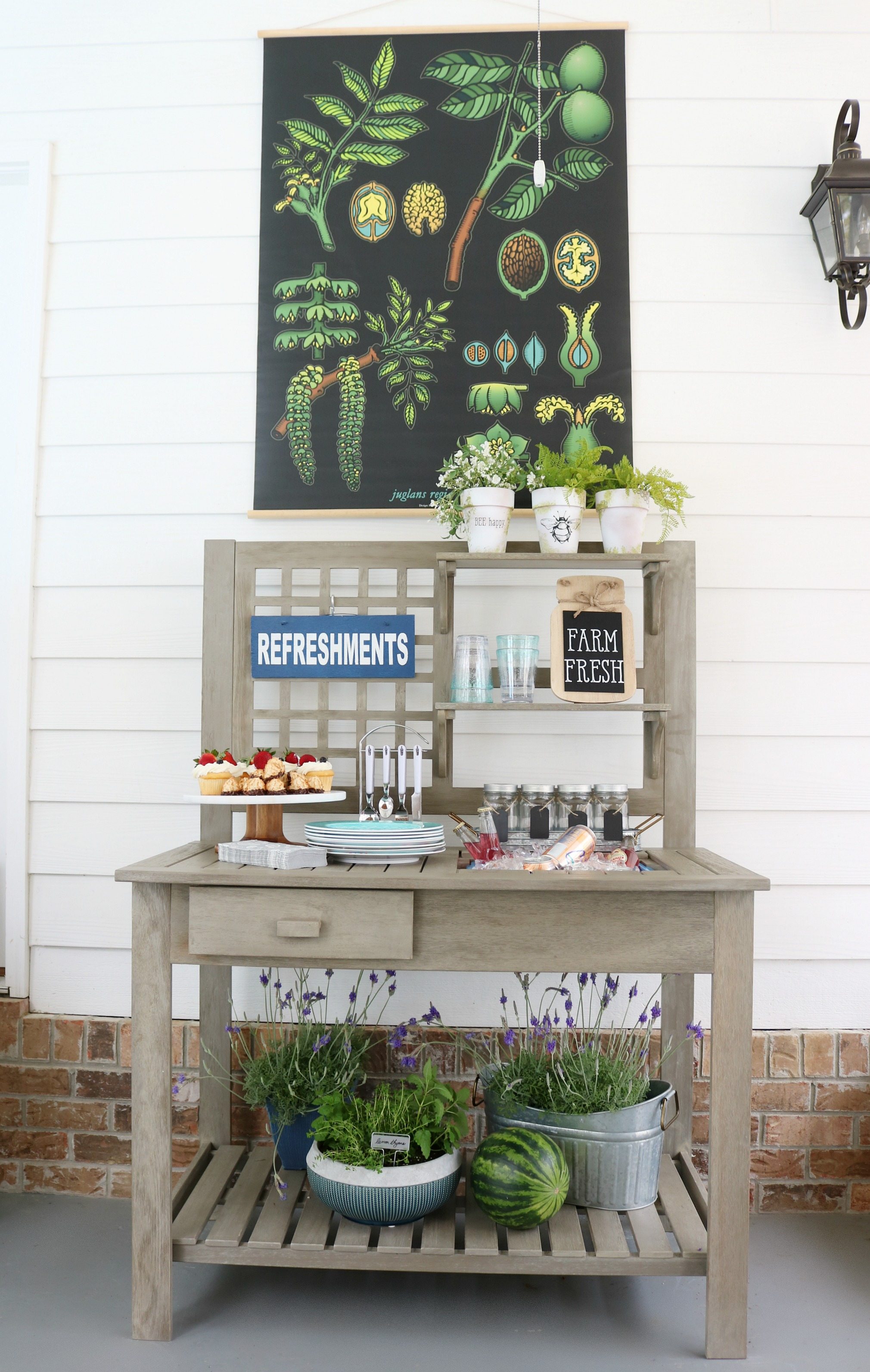 BHG Potting Bench For Refreshments