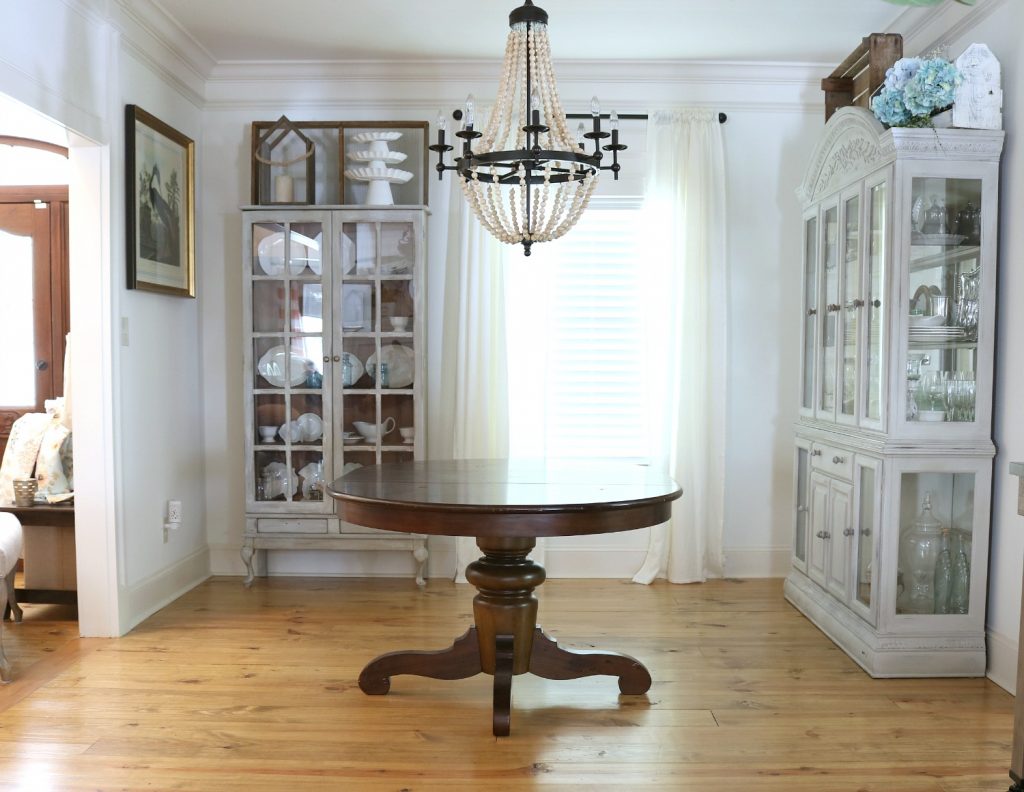 white corner cabinets dining room