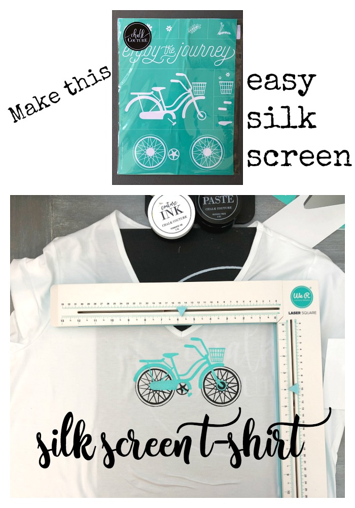Easy to make at home tshirt! DIY Steps and Supplies for Chalk Couture Ink with Silk Screen Transfer - at home t-shirt making 