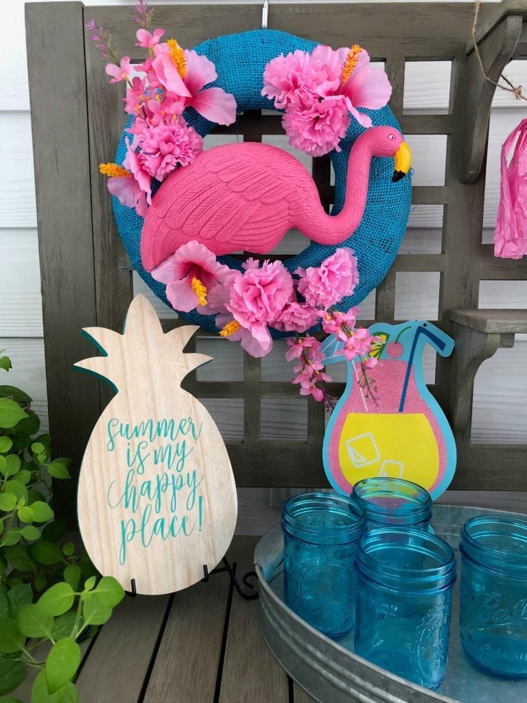 Flamingo Wreath Dollar Store Items