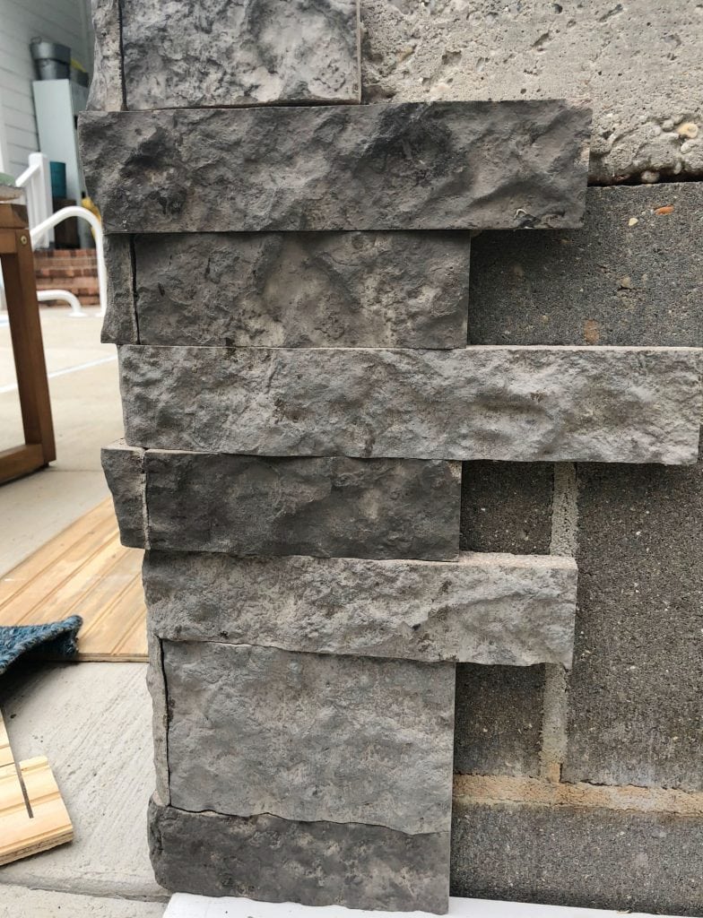 Start stacking Airstone on the corner