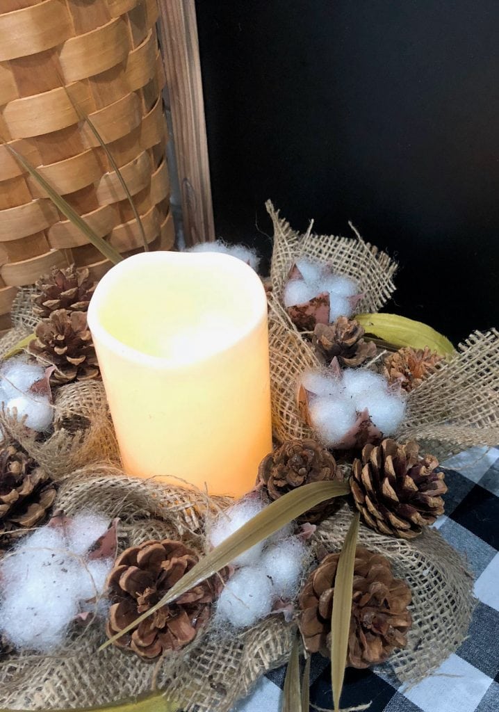 Dollar Store candle - farmhouse decor