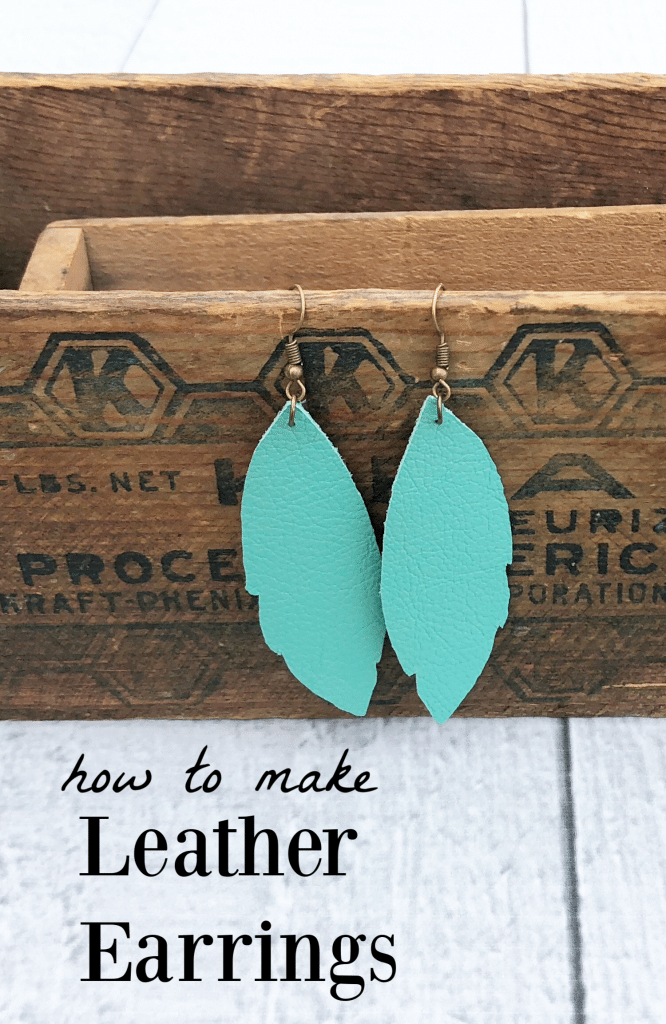 How to make leather feather earrings - a quick and easy Cricut  DIY - fun turquoise drop earrings