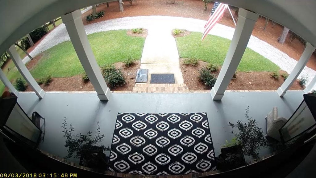 Front entrance view of camera - wireless monitoring for outside 