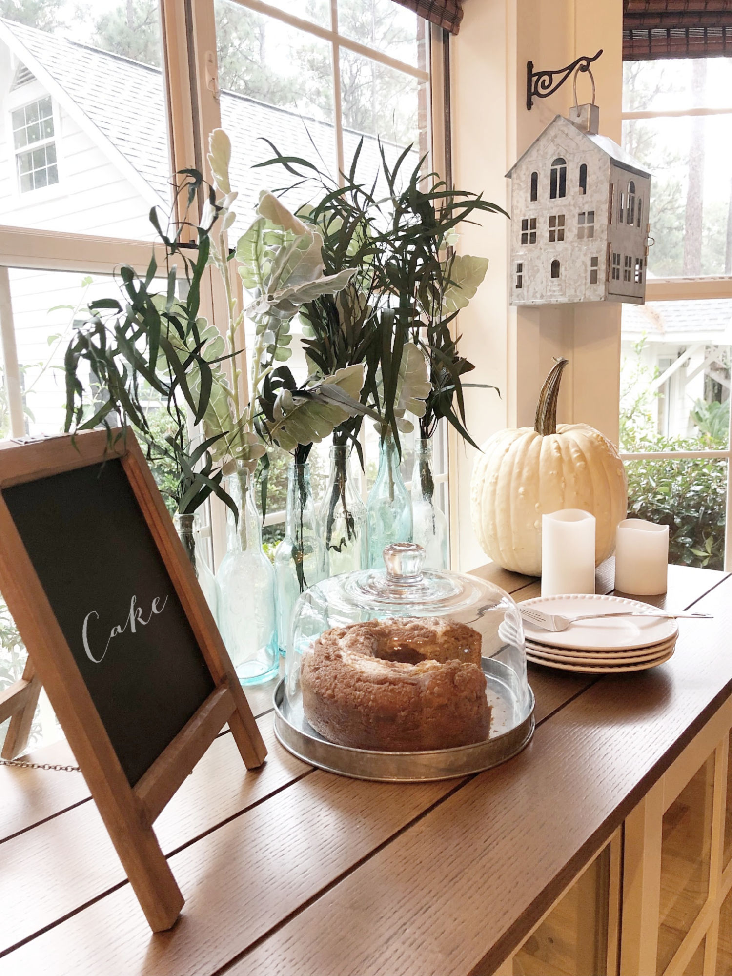 Buffet in farmhouse dining room