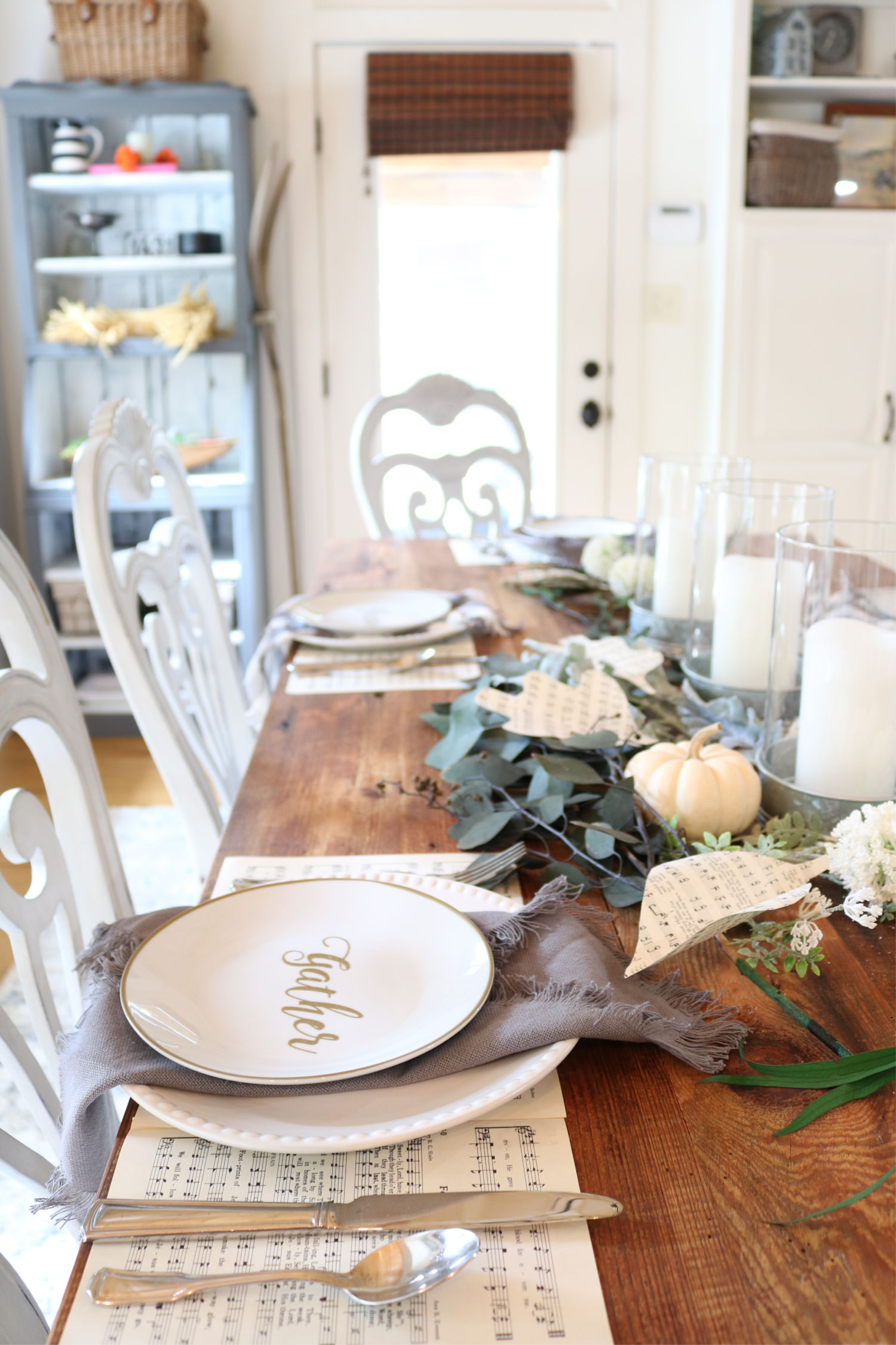 Farmhouse place setting - barn wood table