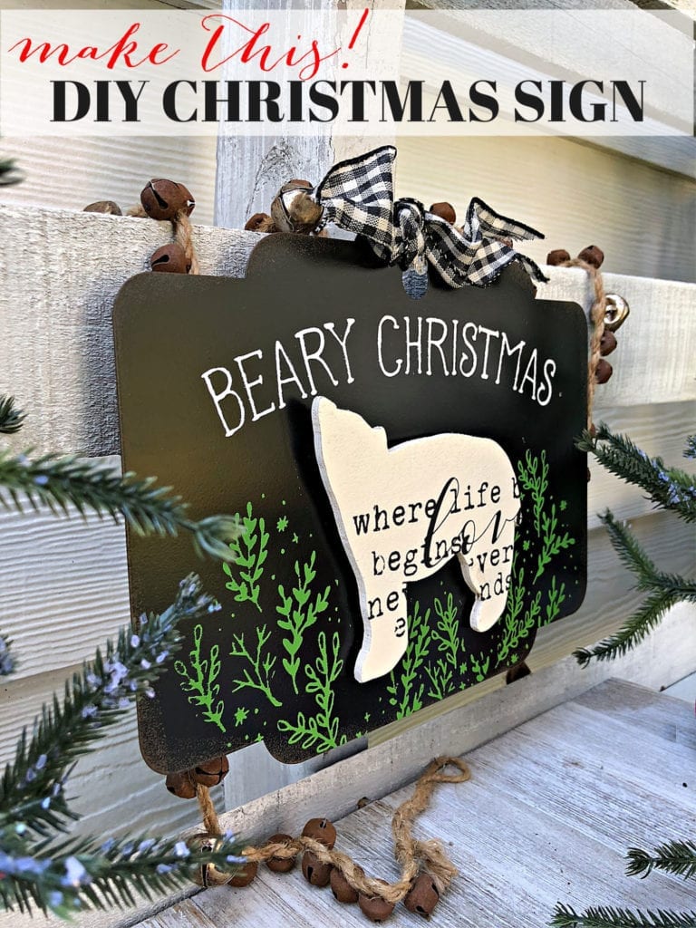 Make this Christmas sign with a scroll saw and Chalk Couture transfers