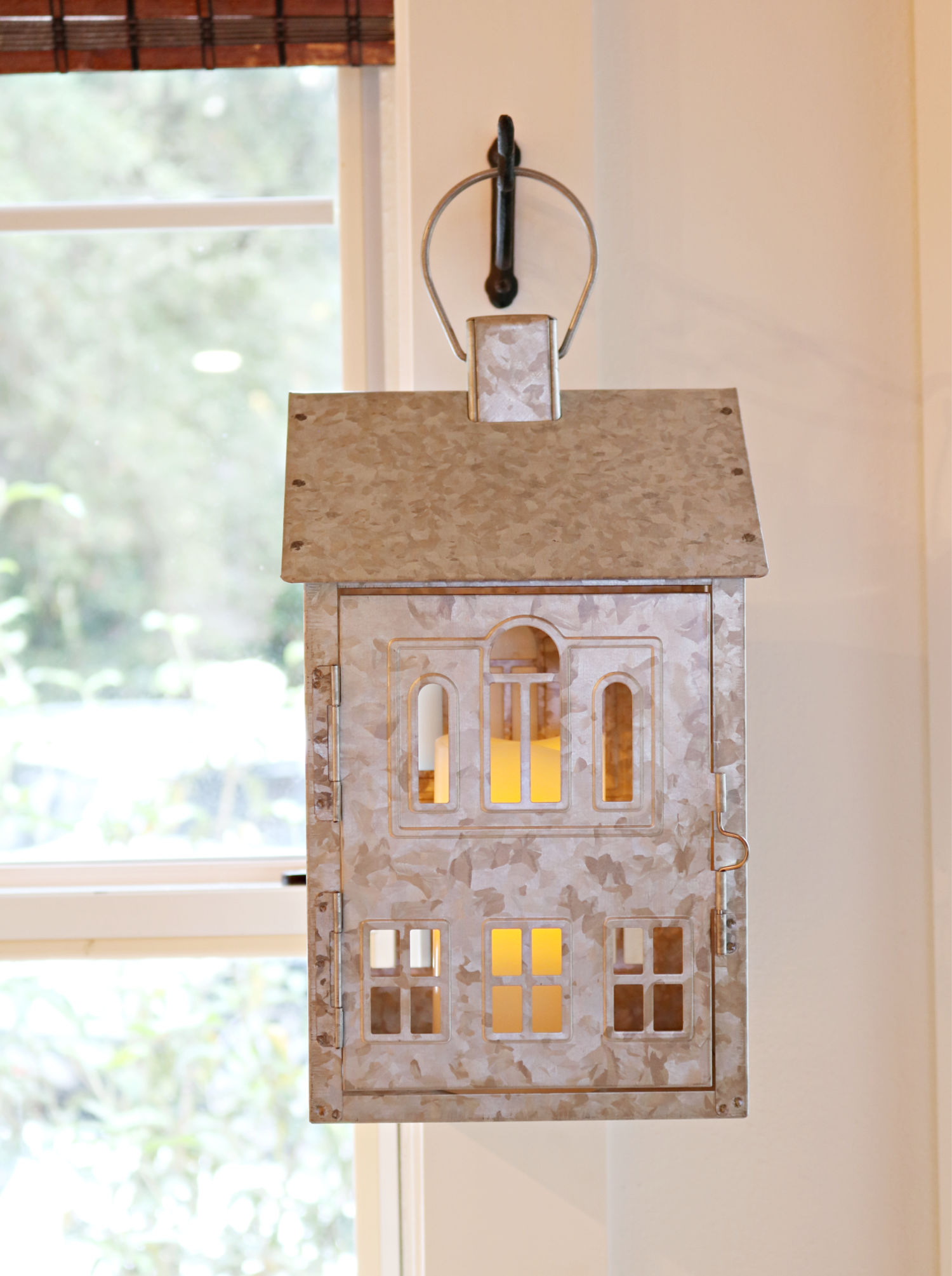 house lantern - Galvanized hanging farmhouse lantern