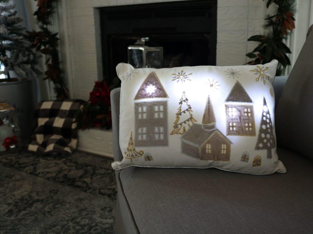 BHG Holiday Pillow led lights 