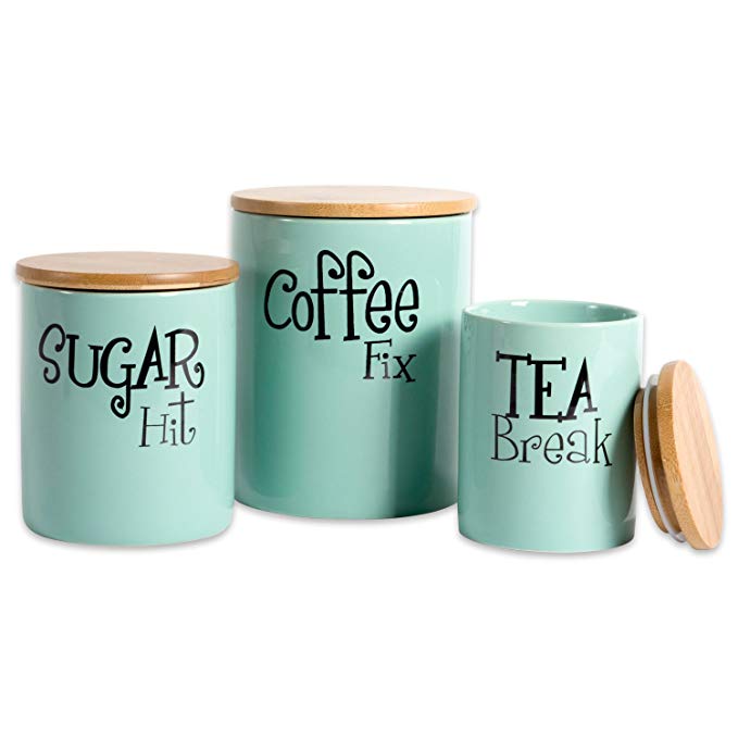 ceramic kitchen canisters turquoise