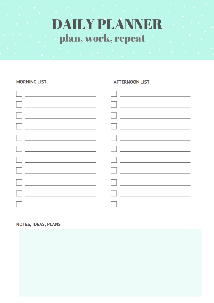 Daily Planner - free printable planner