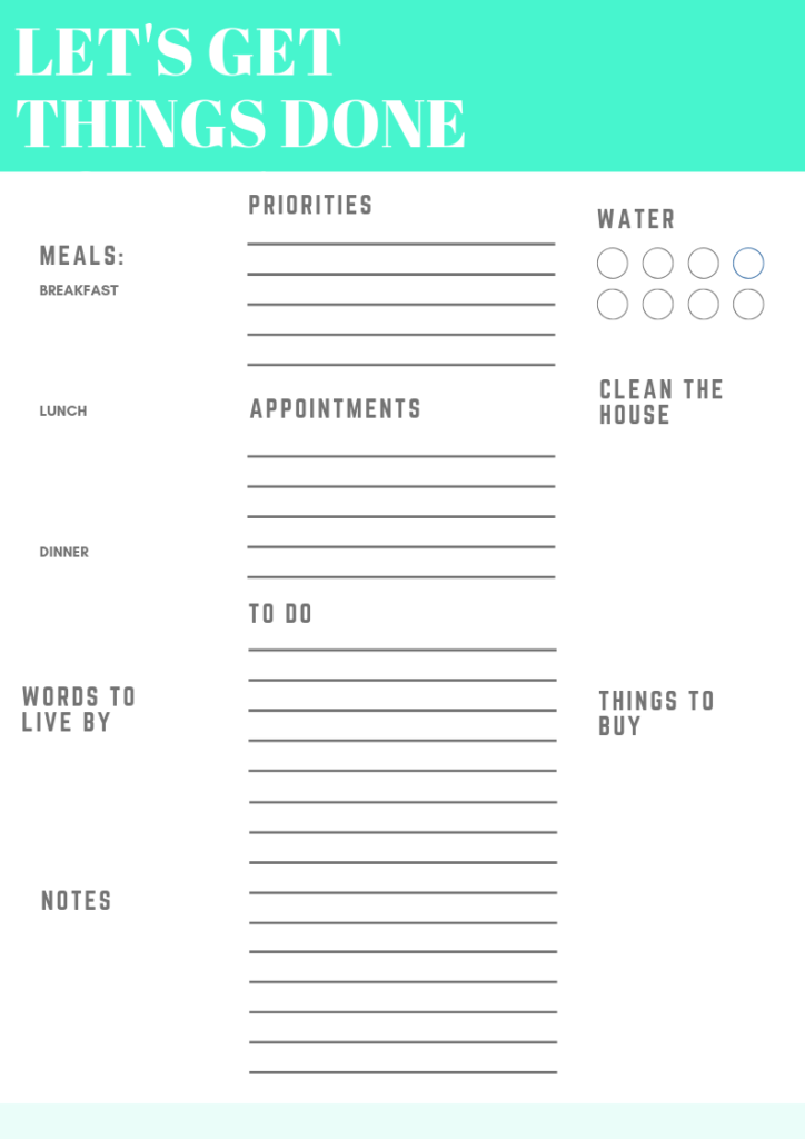 Free printable planner