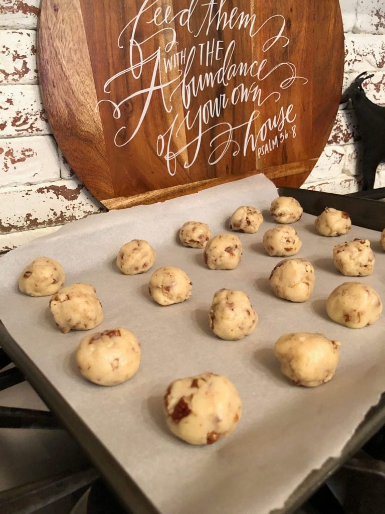 Ready for the oven - Recipe for Pecan Snowball Cookies