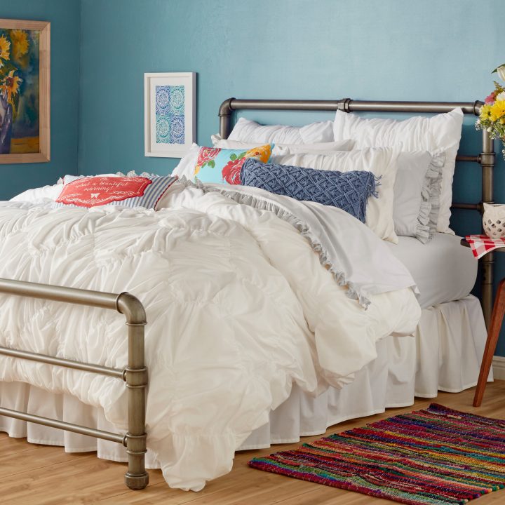 Ruched Chevron Bedding - Affordable White Bedding Ideas