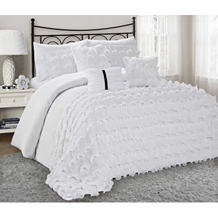 Ruffled bedding - Affordable White Bedding Ideas
