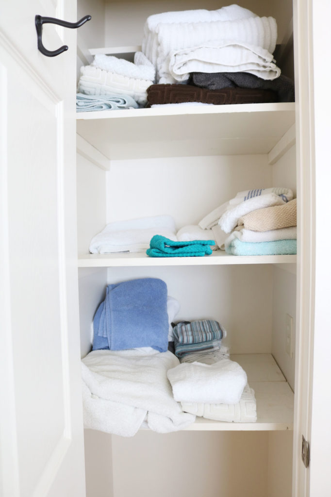 Towel closet before