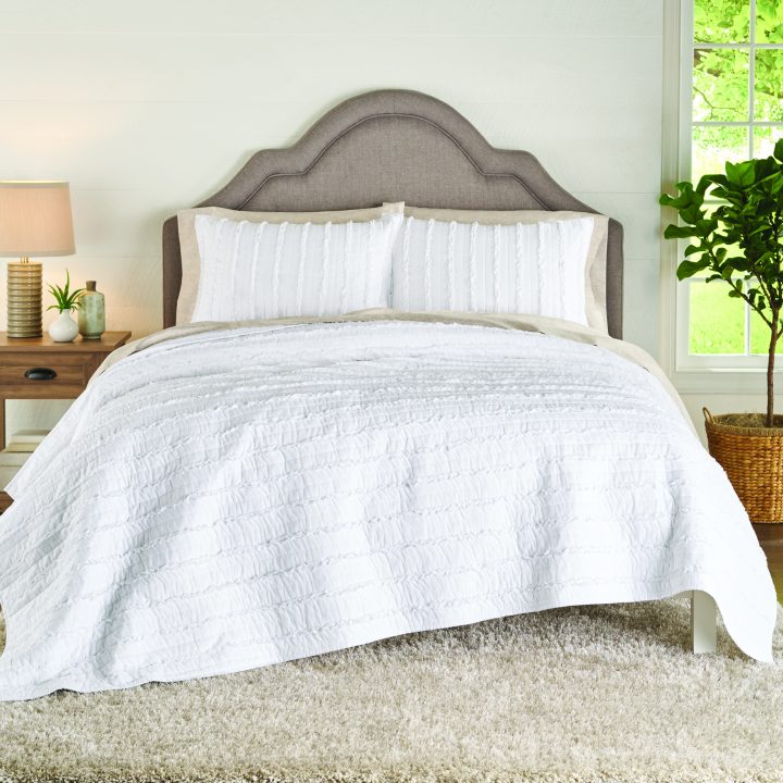 ruffled-bedding - Affordable White Bedding Ideas