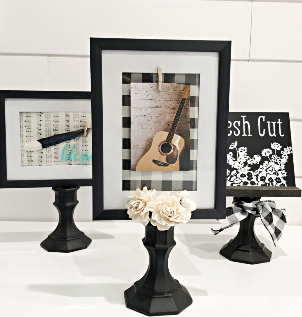 DIY Pedestal frame Dollar Store idea 