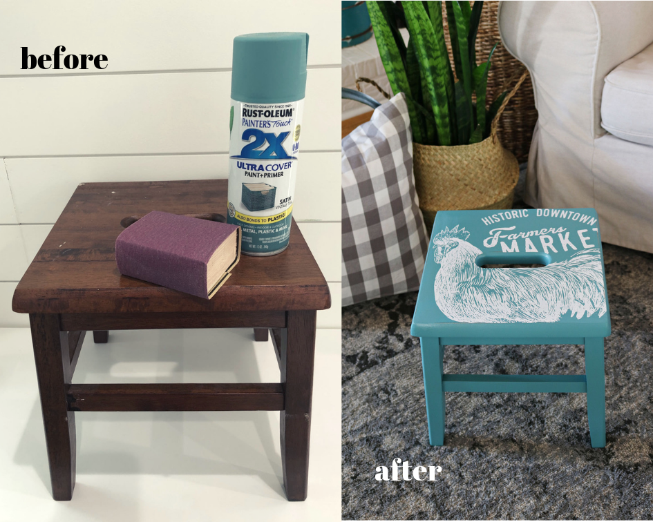 DIY Upcycled Vintage Step Stool