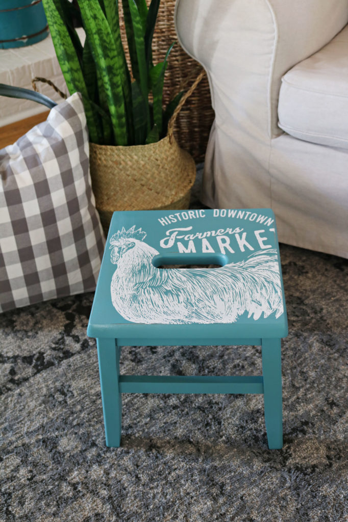 Wooden farmhouse stool