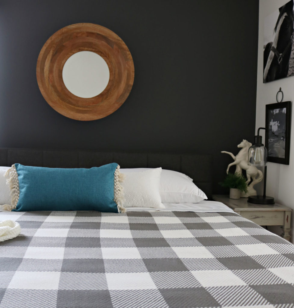 BHG buffalo check blanket -Modern Farmhouse Bedroom Makeover