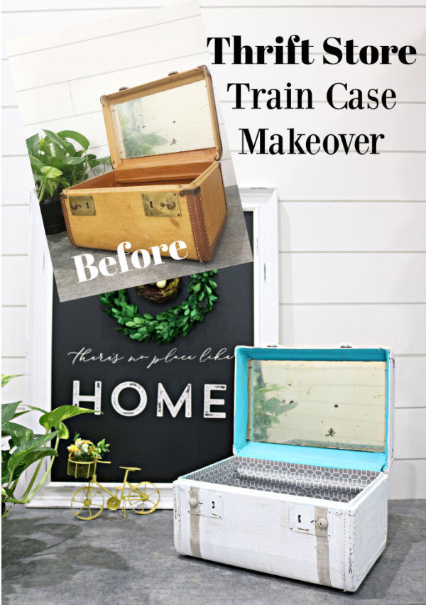 Vintage train case makeover - create a fresh look for an old thrift store find