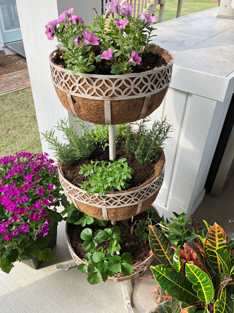 flowers and veggies planter