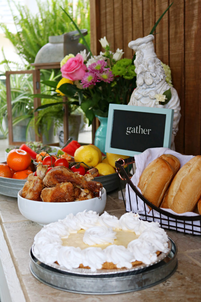 Buffet porch dining ideas - Back Porch Entertaining Ideas - affordable farmhouse inspired