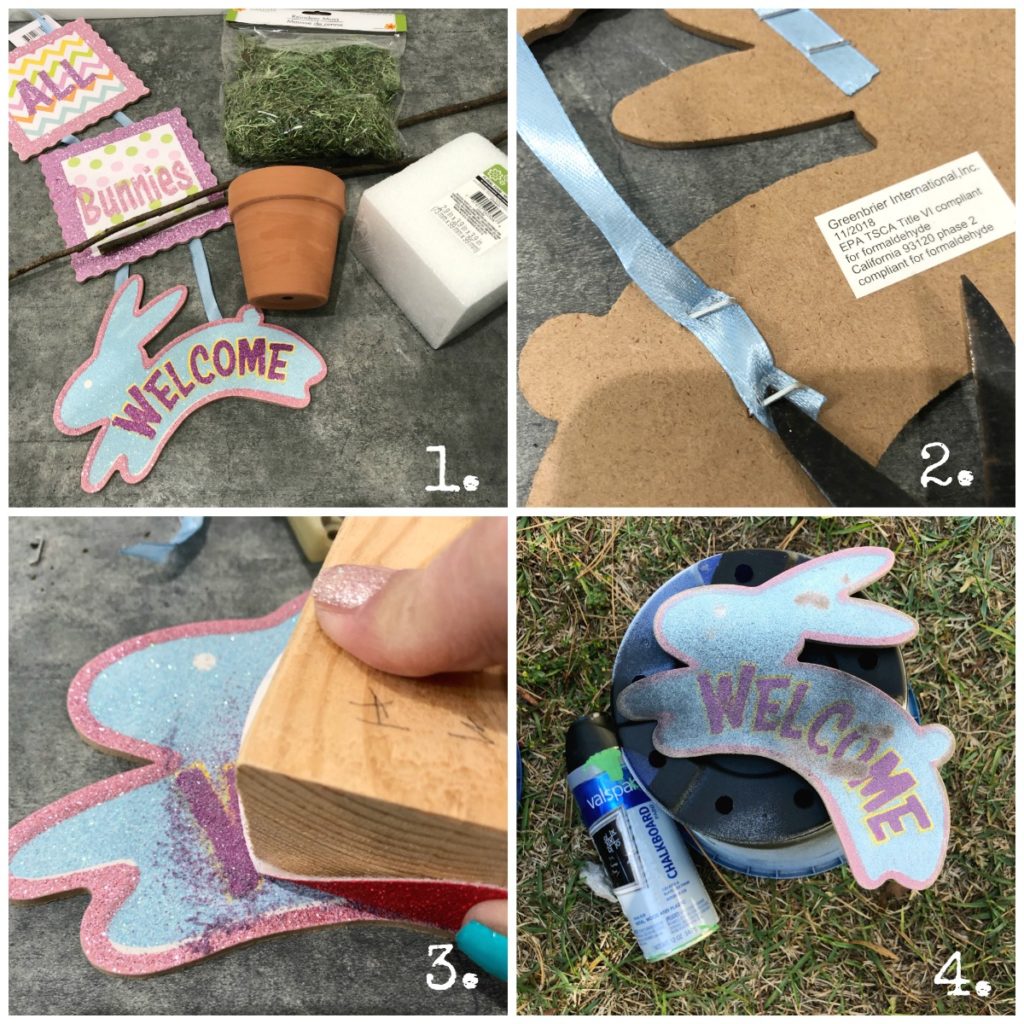 DIY steps bunny topiary