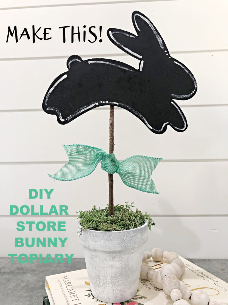 easy DIY bunny topiary