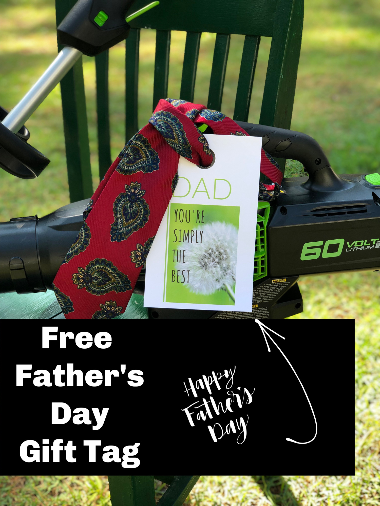 Free large gift tag printable Father's day