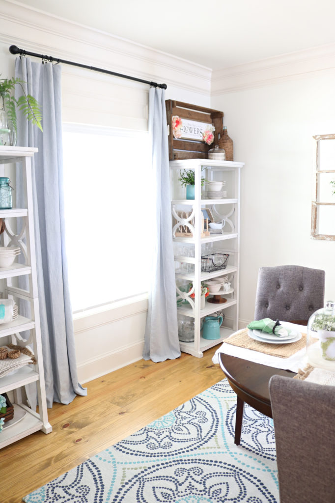 dining room with open storage