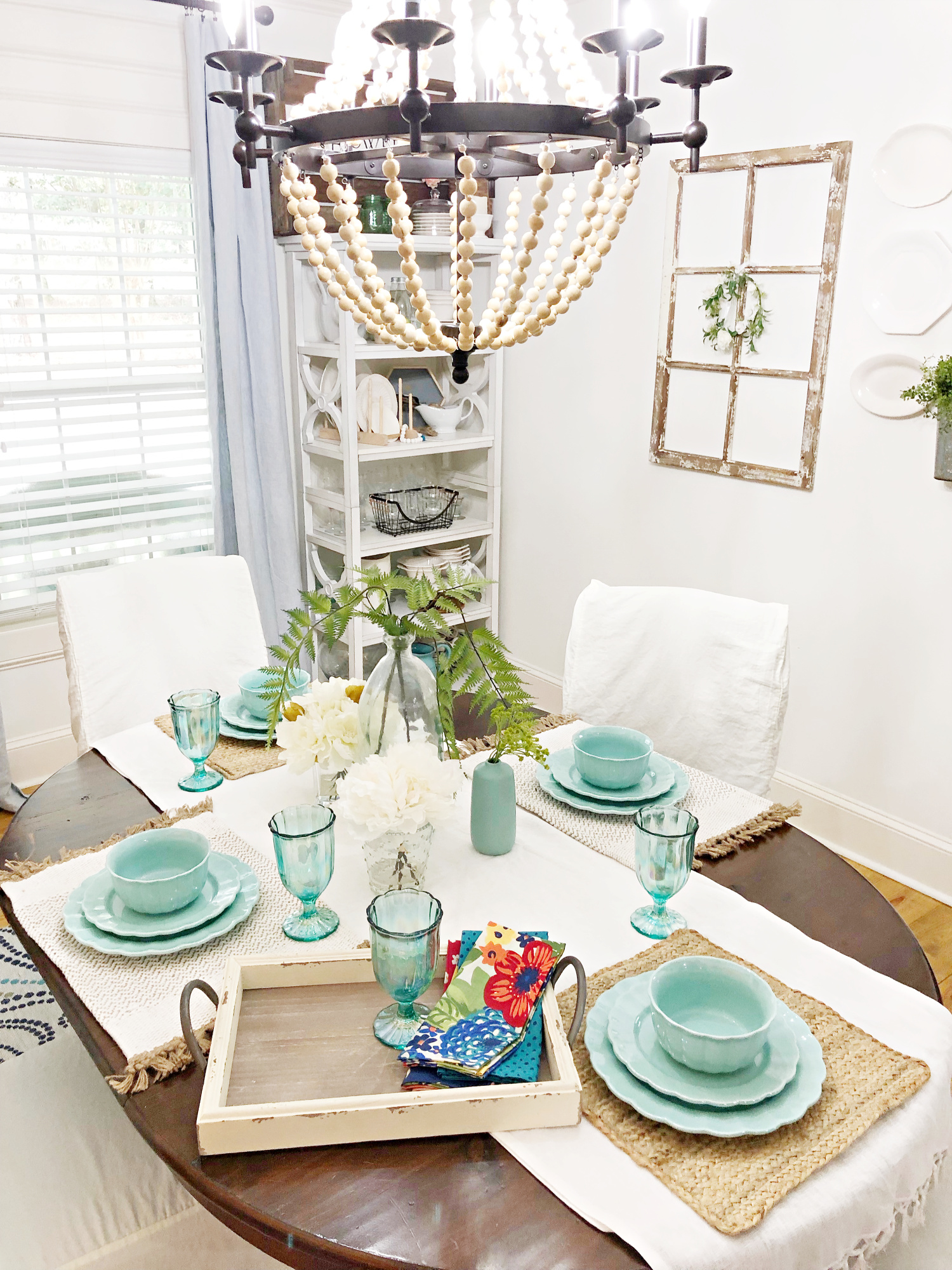 table set with vintage farmhouse