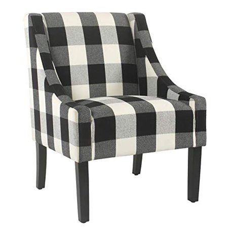 Black and white buffalo plaid chair