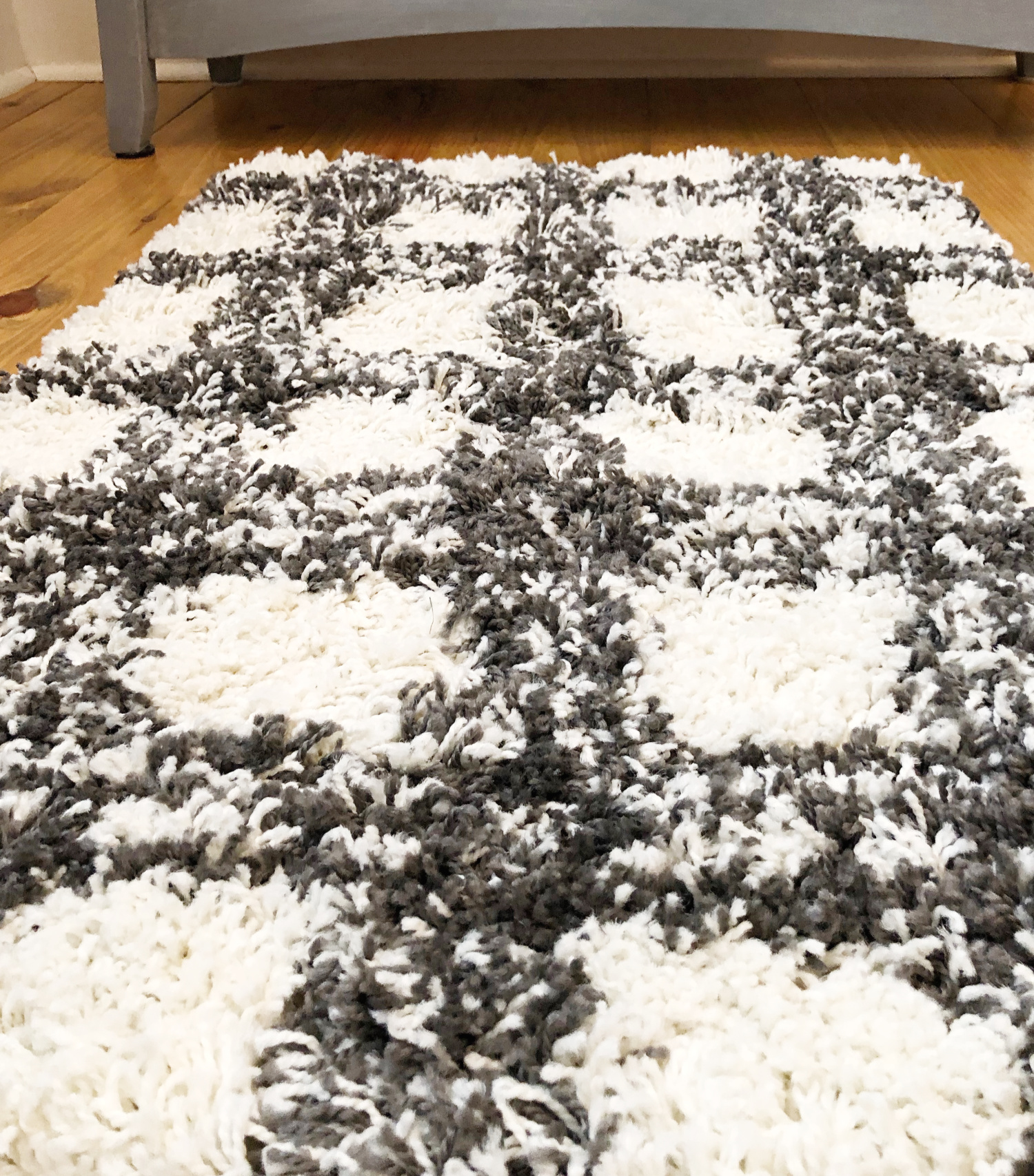 black and white rug