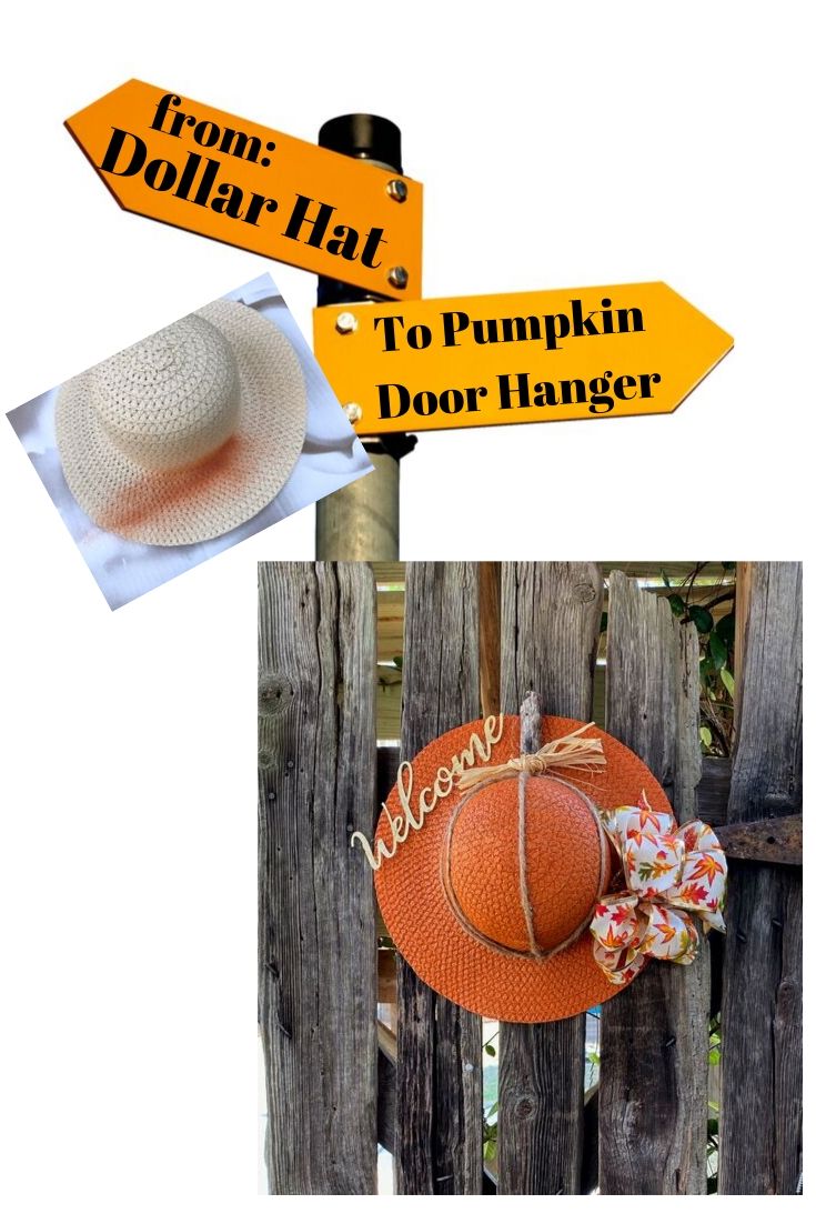 Pumpkin Door Hanger made from Dollar items