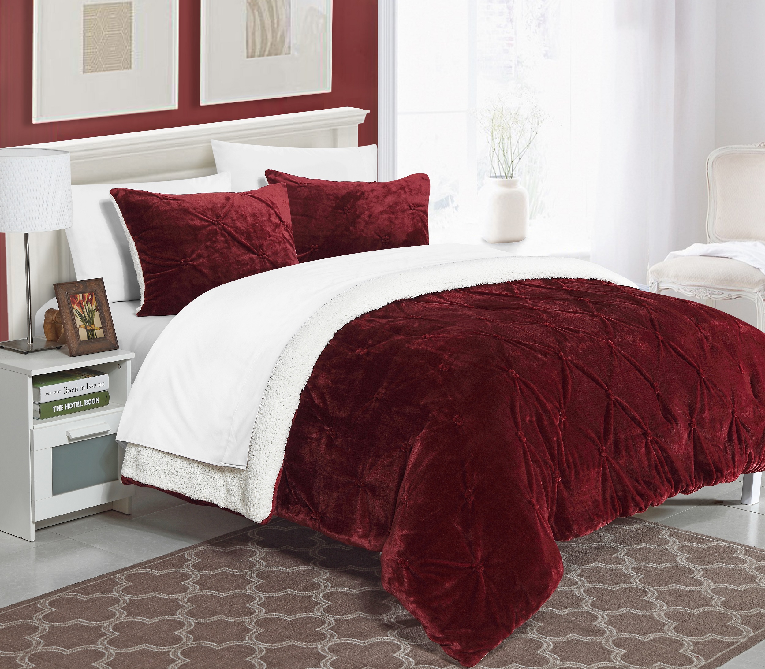 Burgandy bedding comforter 