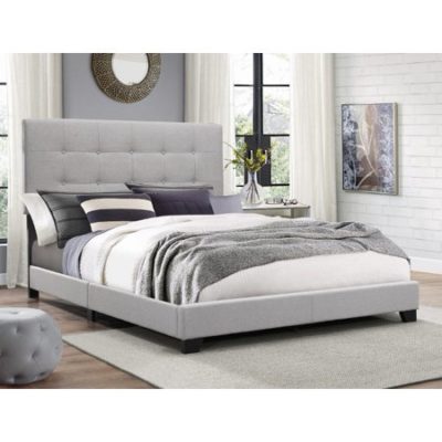 Gray panel bed